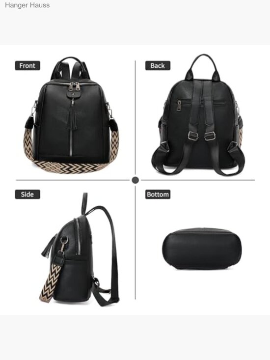 PU Leather Fashion Backpack Purse with Zipper Closure for Women main image 3